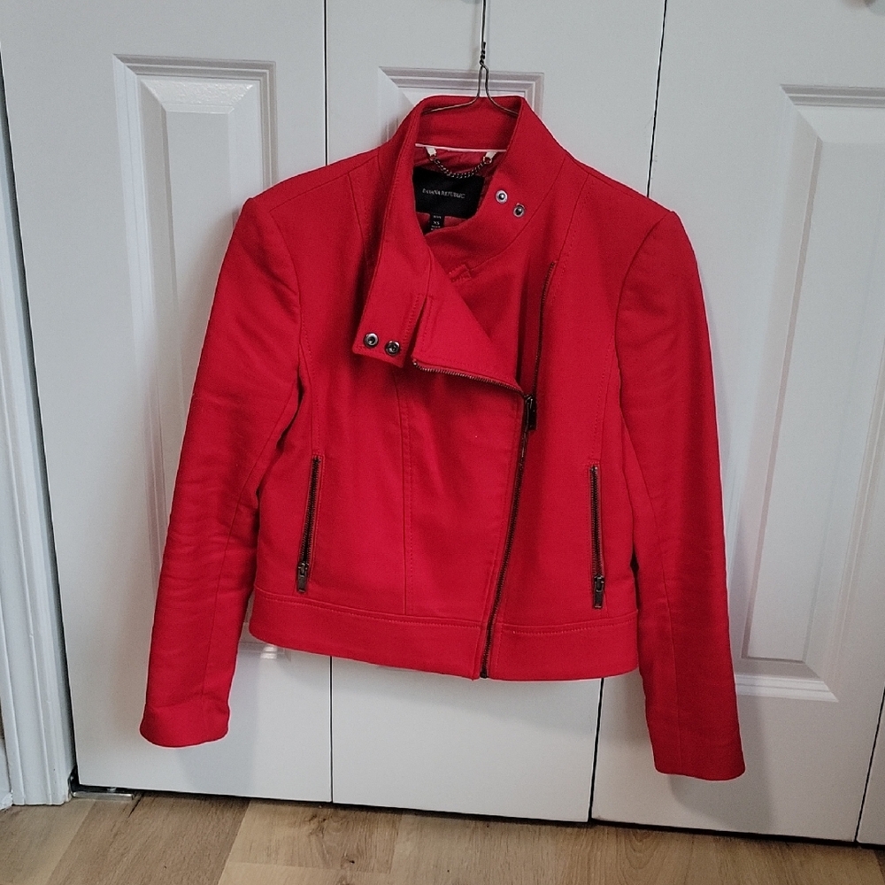 Banana Republic Red Motorcycle Style Jacket